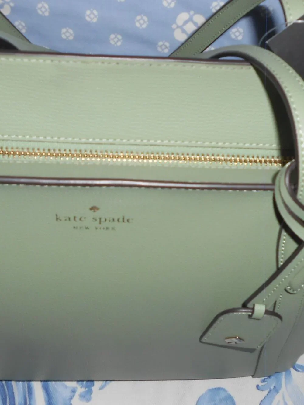 NWT Kate Spade Balsam Green Leather Large Tote Very Elegant